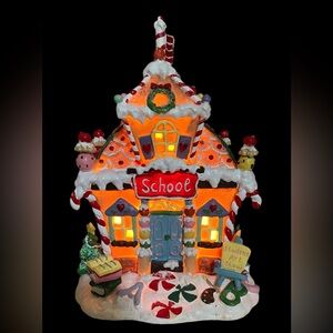 Vintage Christmas Village Gingerbread Schoolhouse